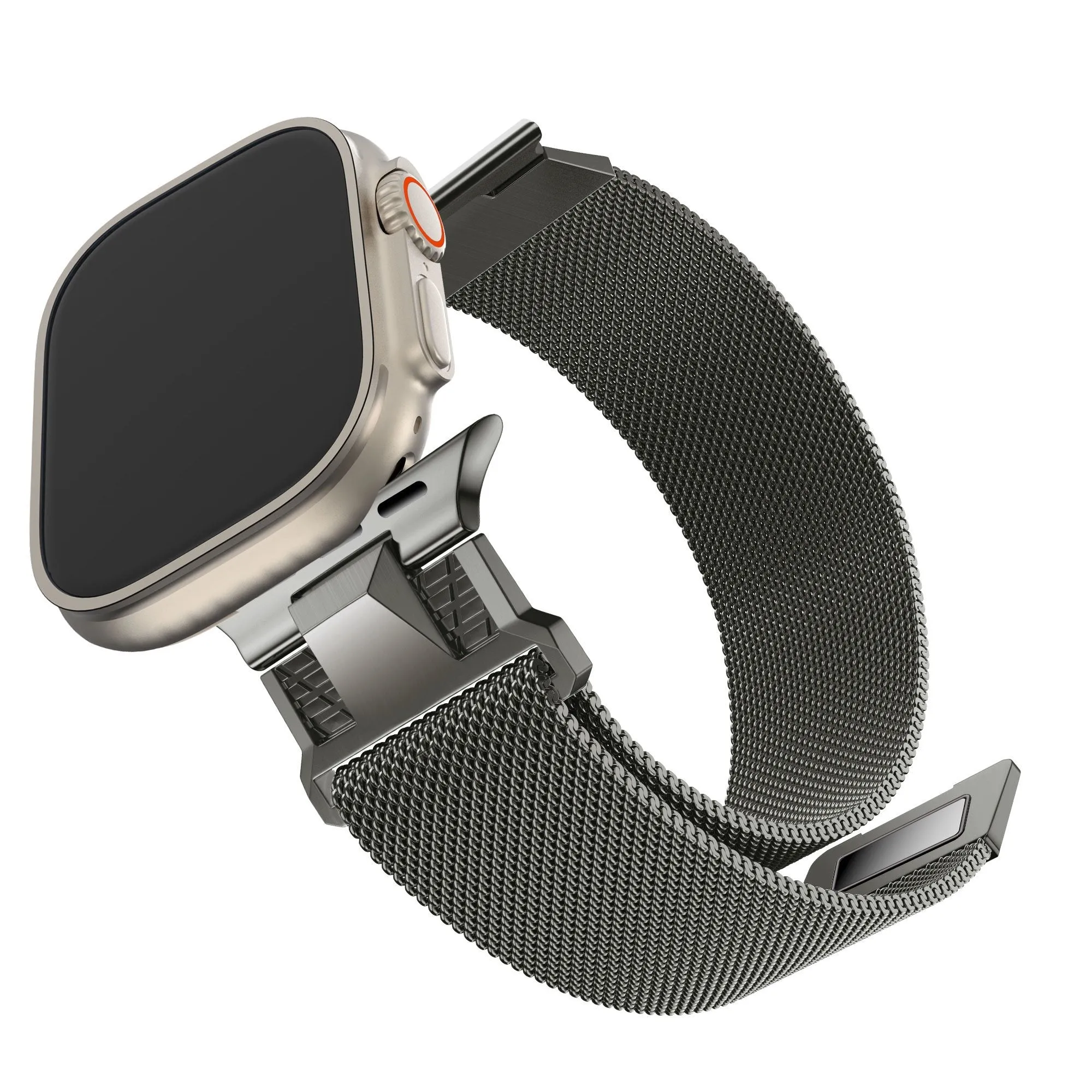 Trendy 2025 Bandz Apple Watch Milanese Strap 'Mecha' (Titanium Gray)  Stylish & Comfortable