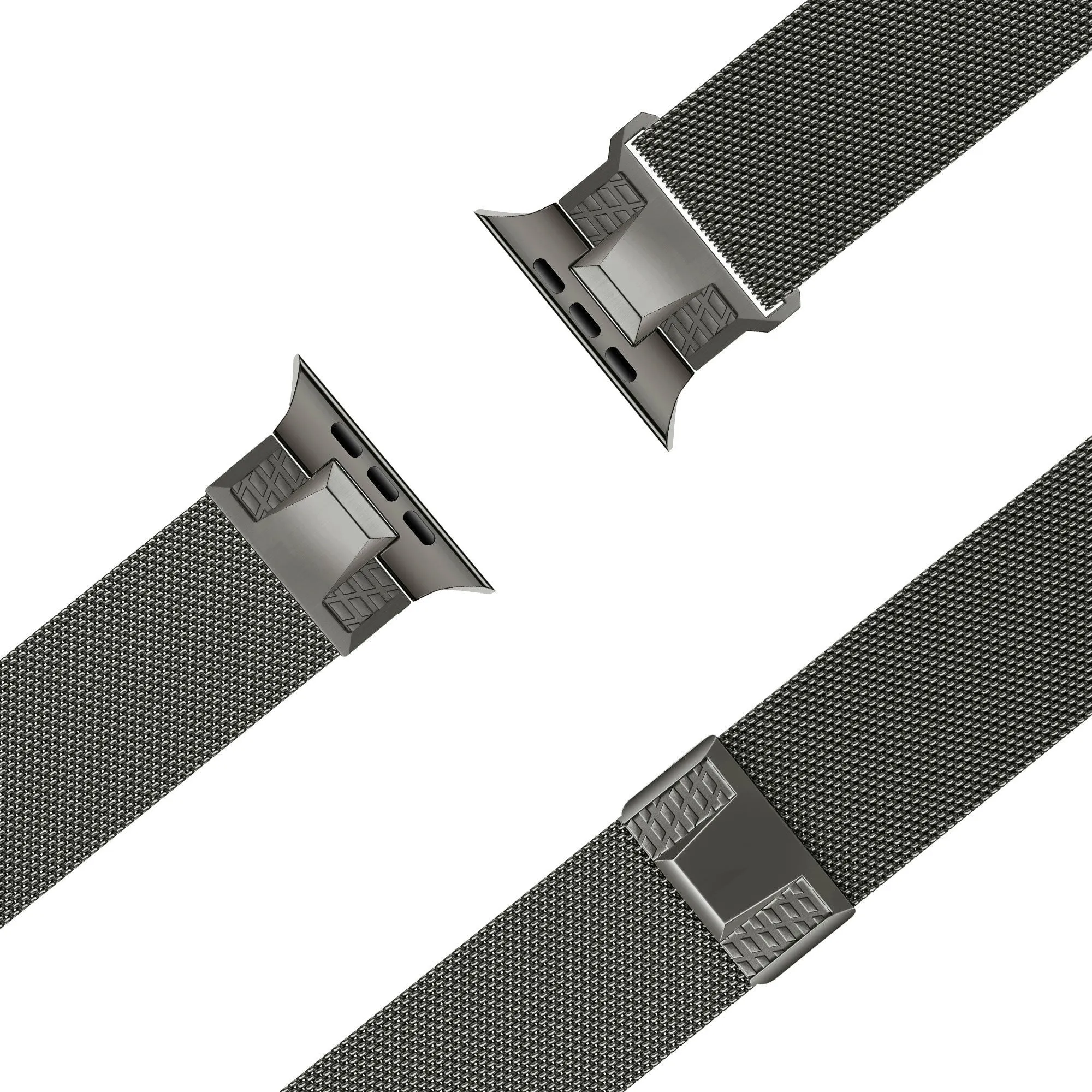 Trendy 2025 Bandz Apple Watch Milanese Strap 'Mecha' (Titanium Gray)  Stylish & Comfortable