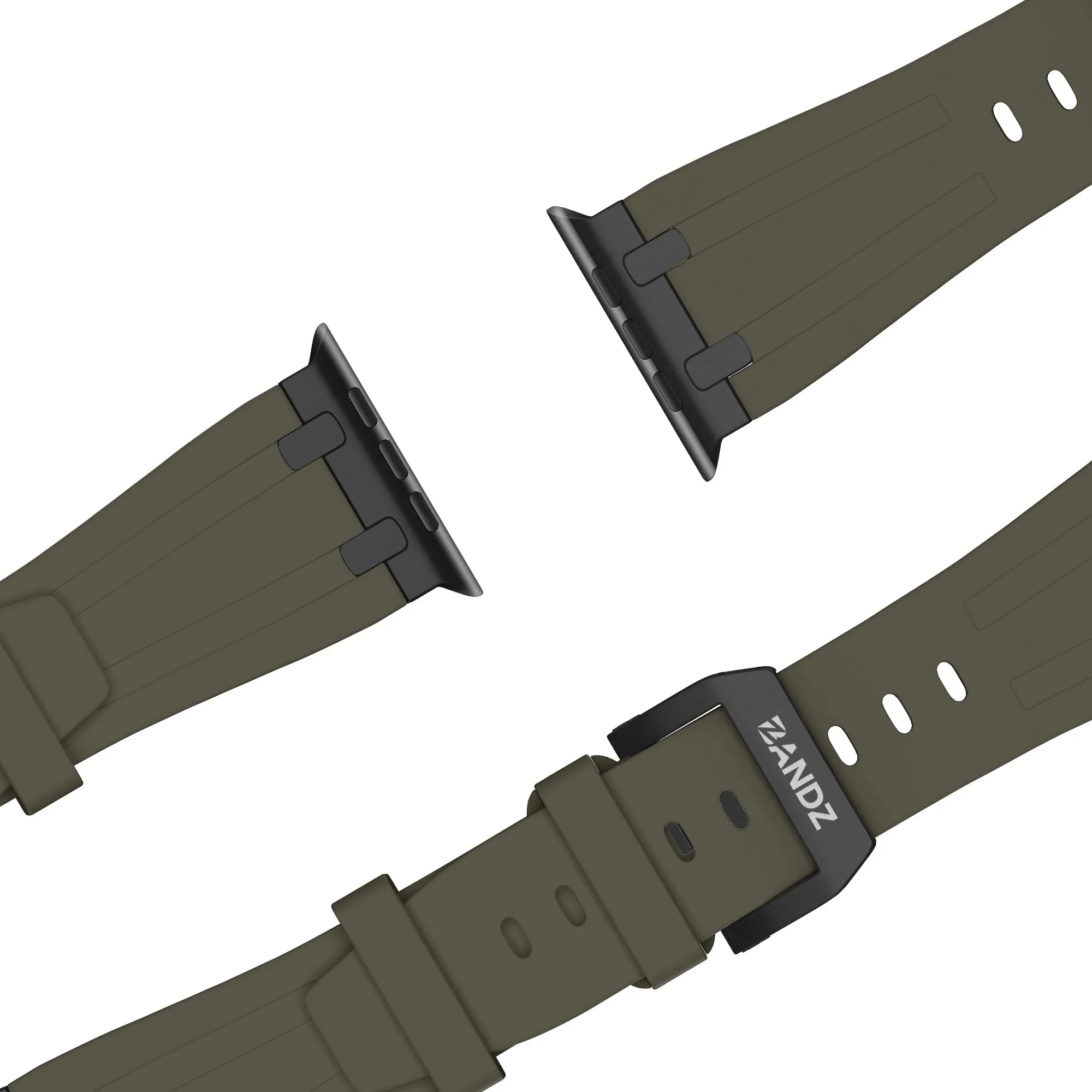 Trendy 2025 Bandz Apple Watch Silicone Strap 'Luxe Liquid' (Brown With Black)  Almost Sold Out!