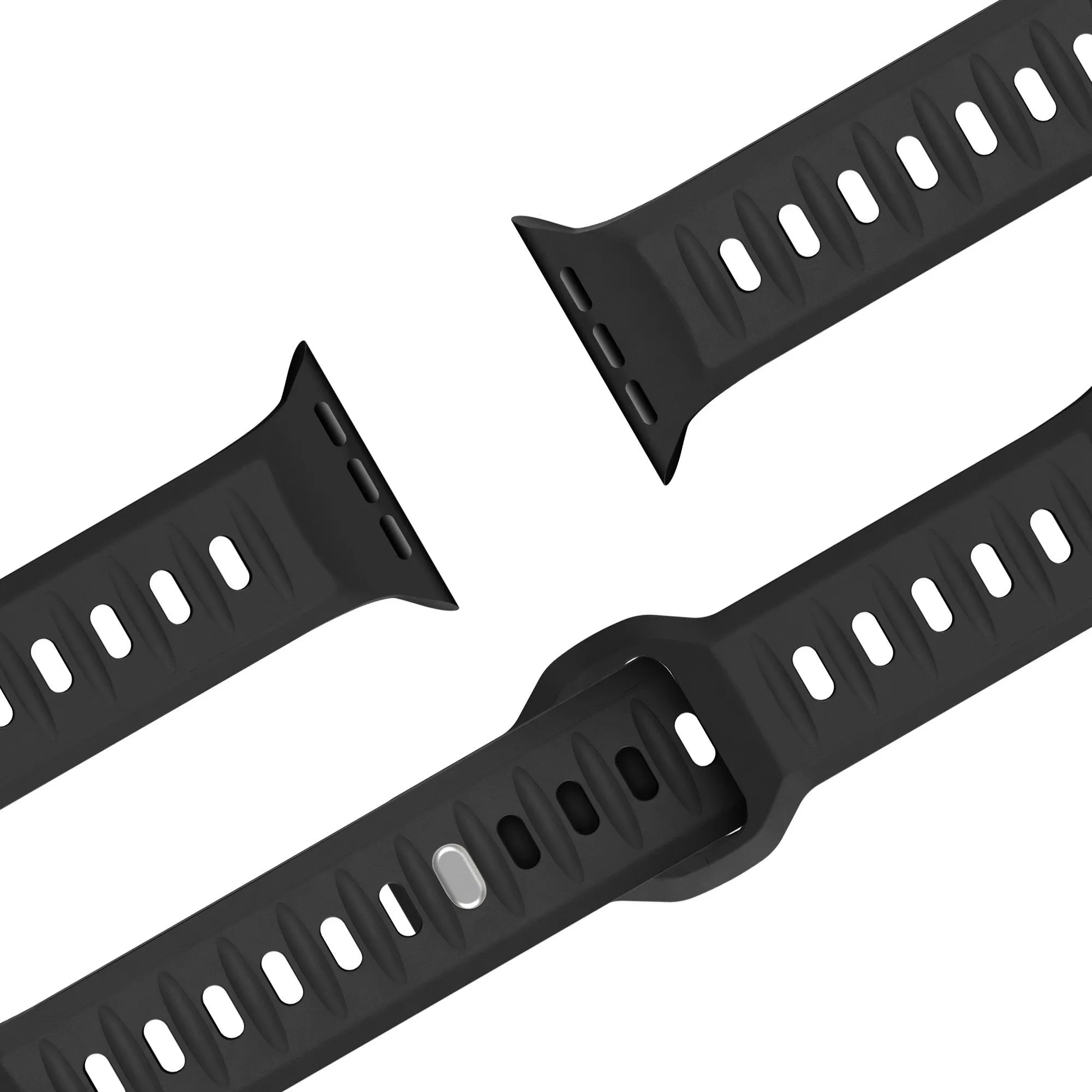 Trendy 2025 Bandz Apple Watch Silicone Strap 'Outdoor' (Black)  Limited Availability!