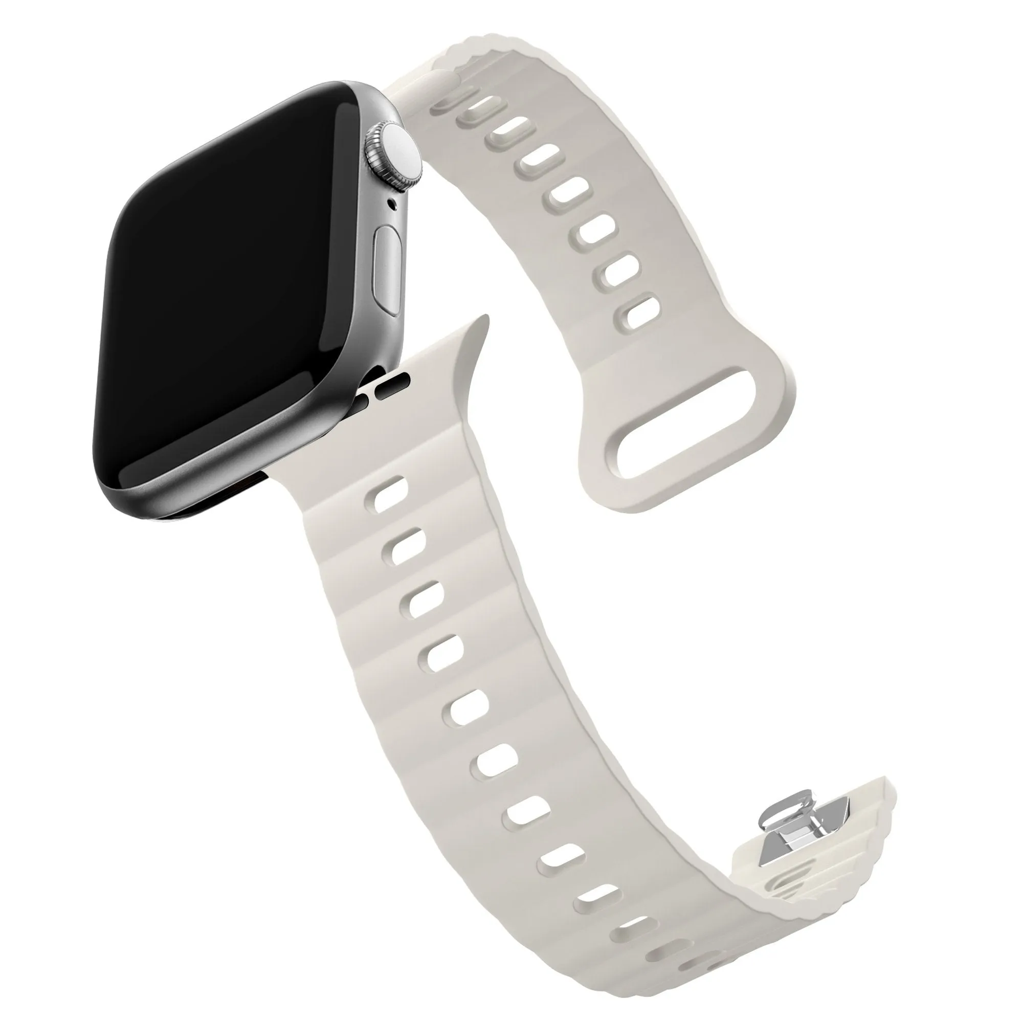 Trendy 2025 Bandz Apple Watch Silicone Strap 'Single Link' (Starlight)  Limited Release!