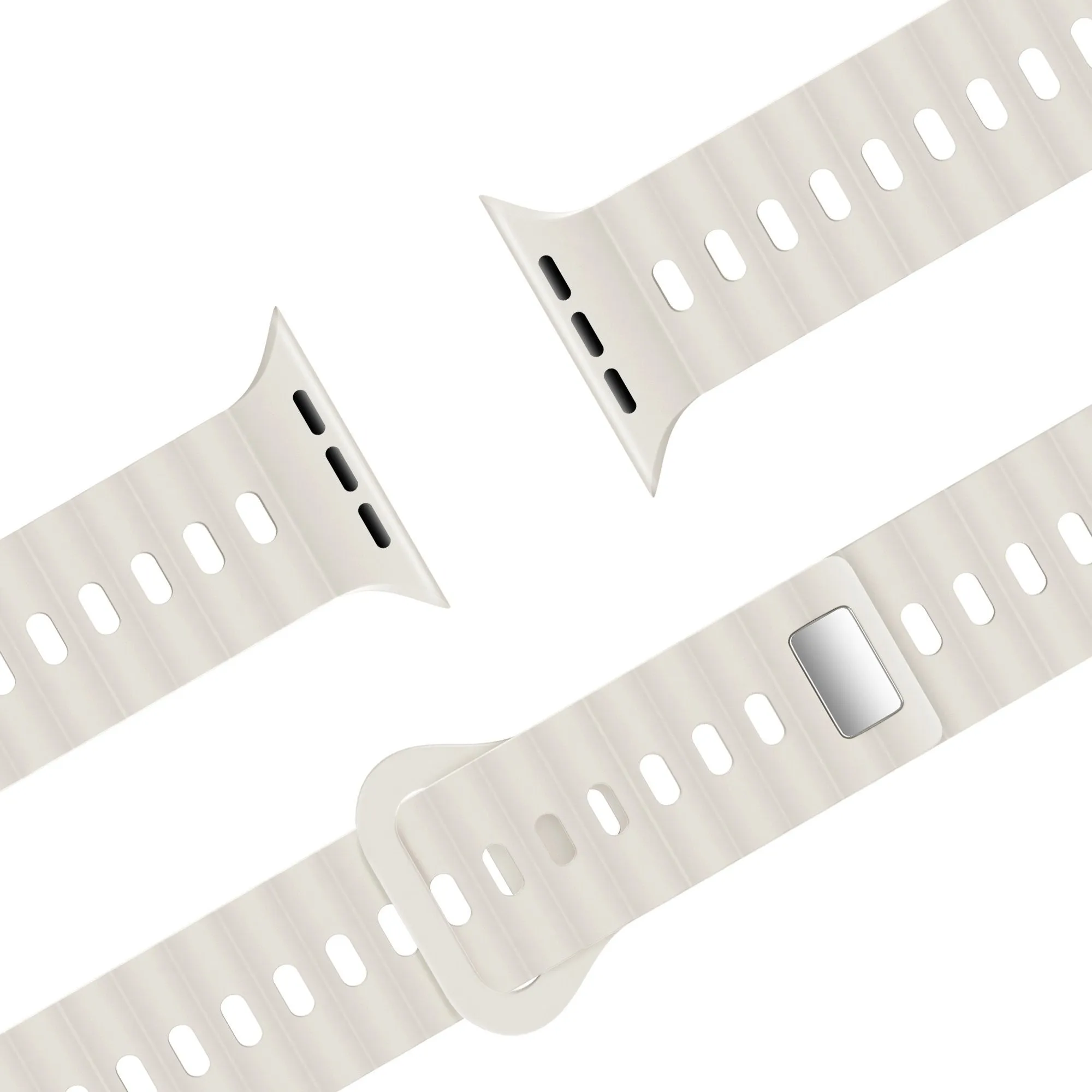 Trendy 2025 Bandz Apple Watch Silicone Strap 'Single Link' (Starlight)  Limited Release!