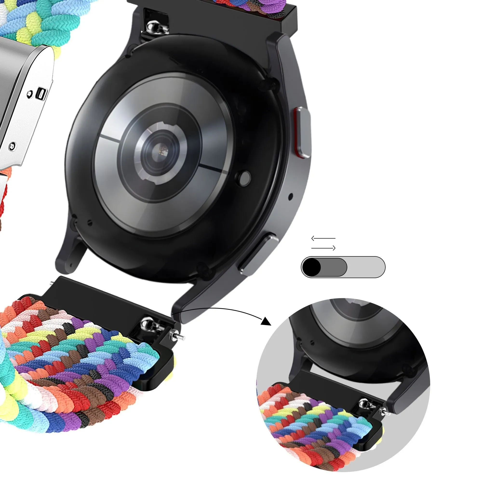 Trendy 2025 Bandz Xiaomi Amazfit GTS Woven Nylon Strap (Rainbow)  Limited Availability!