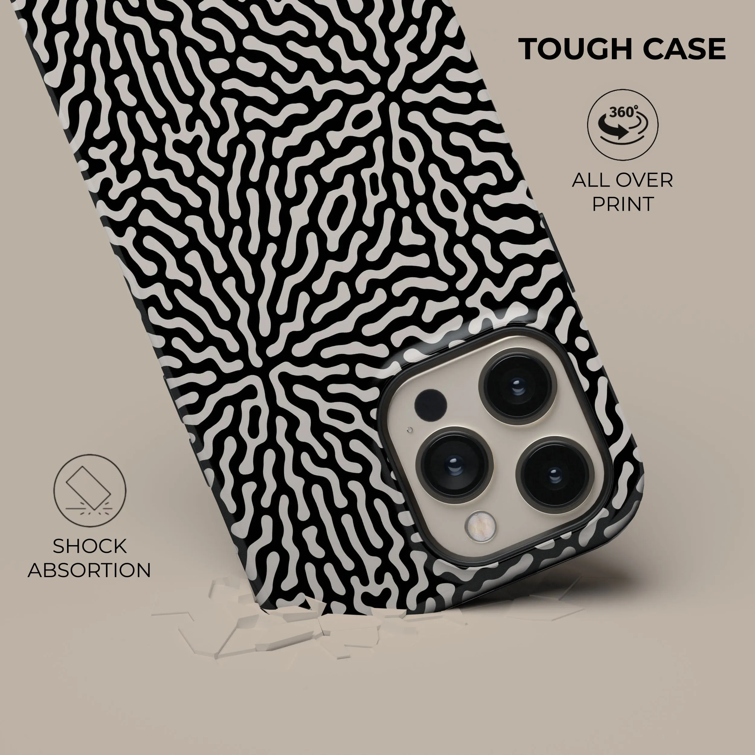 Trendy 2025 Black & White Tweed Phone Case  Ends Soon!