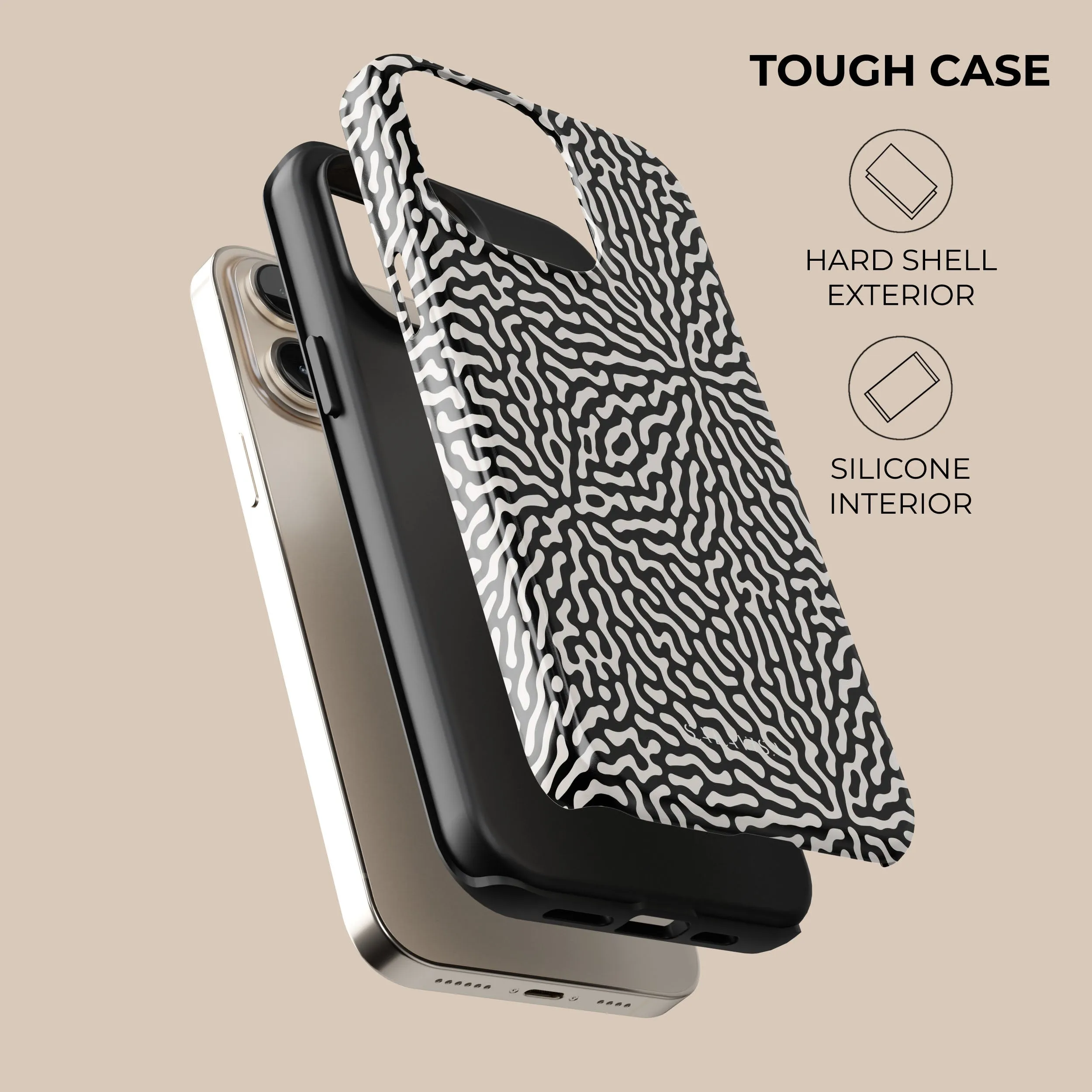 Trendy 2025 Black & White Tweed Phone Case  Ends Soon!