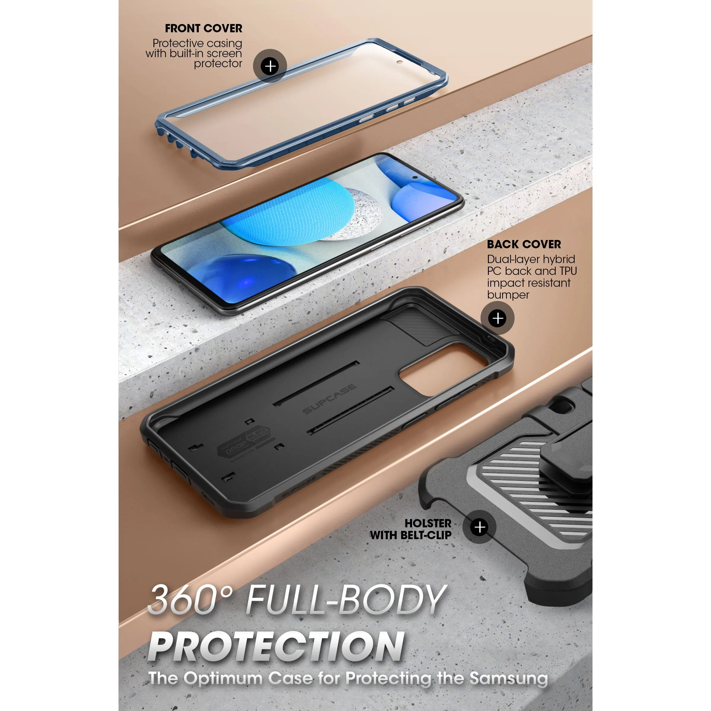 Trendy 2025 Galaxy A53 Unicorn Beetle PRO Rugged Holster Case-Metallic Blue  Today Only!