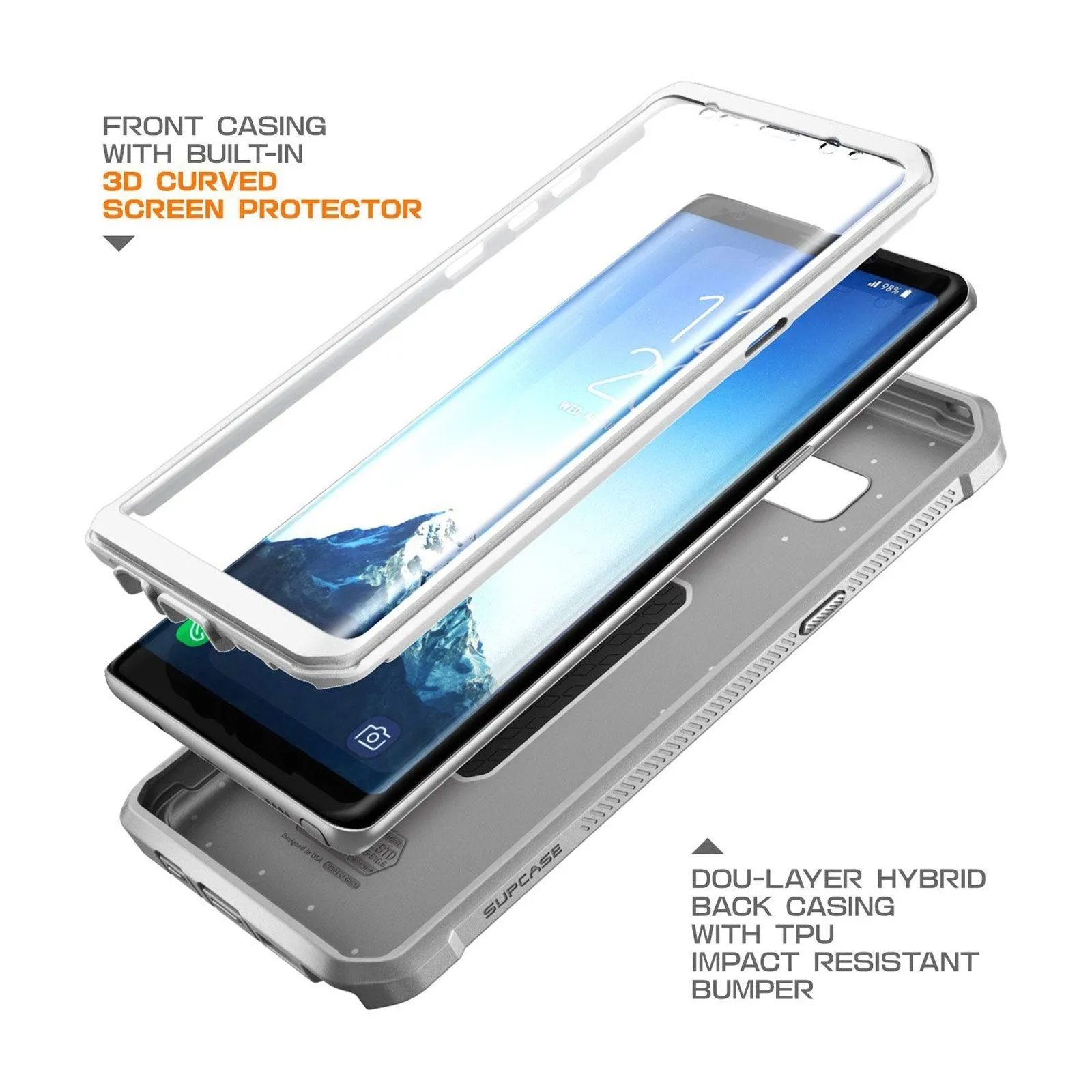 Trendy 2025 Galaxy Note8 Unicorn Beetle Pro Full Body Rugged Holster Case-White  Almost Sold Out!