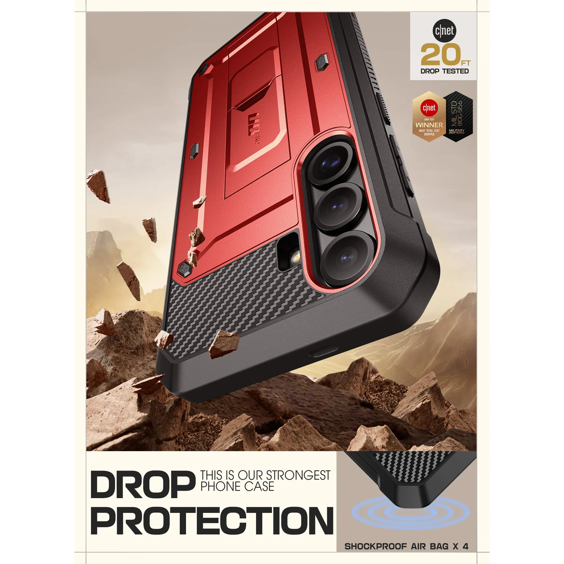 Trendy 2025 Galaxy S25 Plus Unicorn Beetle PRO Rugged Case-Metallic Red  Limited Stock!