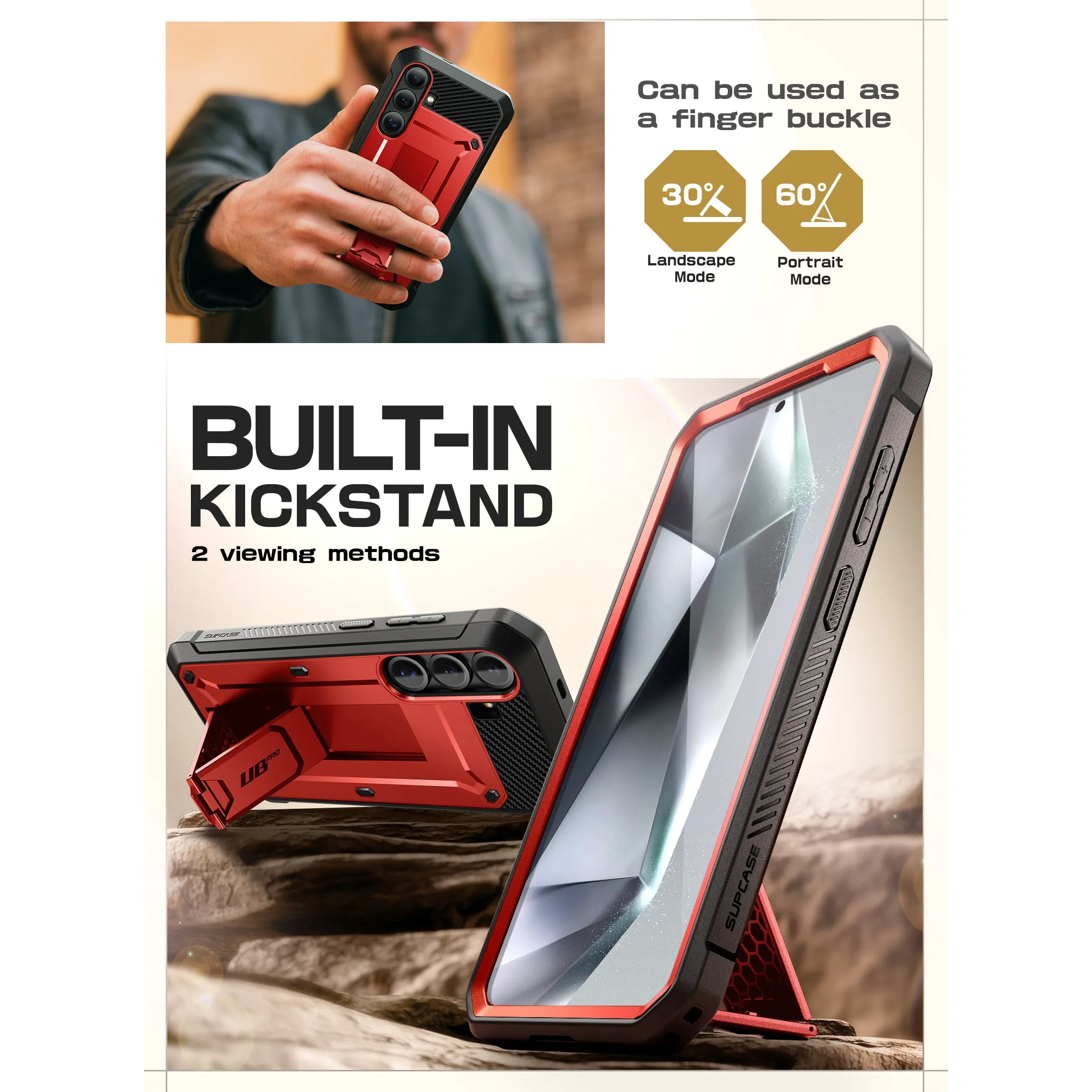 Trendy 2025 Galaxy S25 Plus Unicorn Beetle PRO Rugged Case-Metallic Red  Limited Stock!