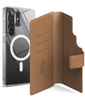 Trendy 2025 Galaxy S25 Ultra Case Combo | Folio Grip Wallet Magnetic   Fusion Magnetic  Stylish & Comfortable