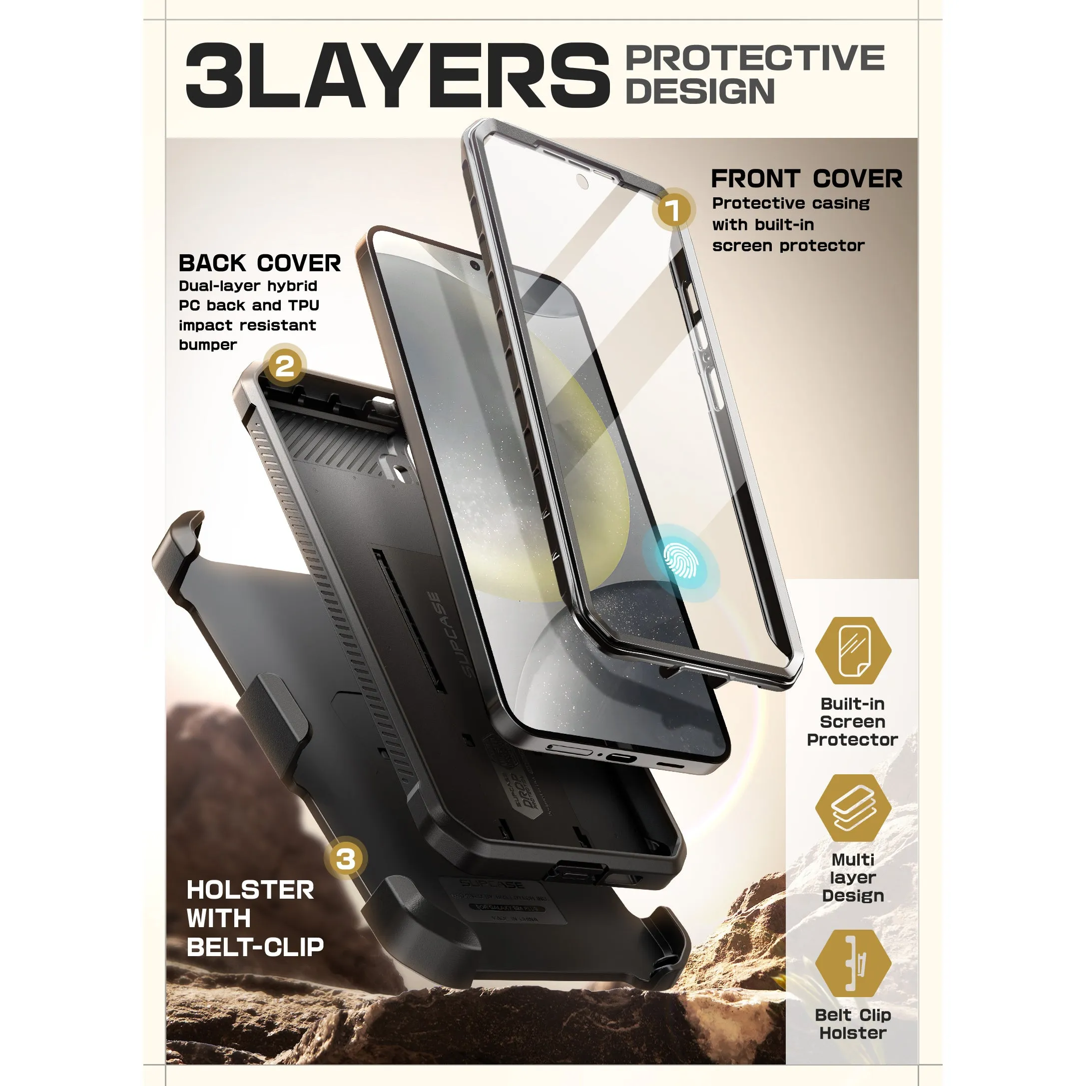 Trendy 2025 Galaxy S25 Unicorn Beetle PRO Rugged Case-Black  Almost Sold Out!