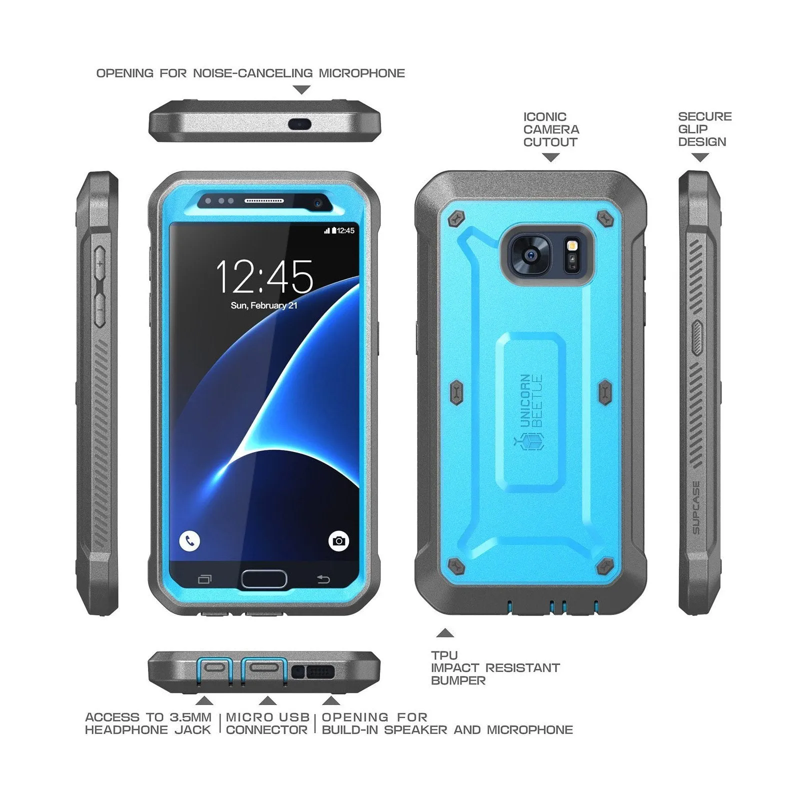 Trendy 2025 Galaxy S7 Unicorn Beetle Pro Full Body Rugged Holster Case-Blue  Almost Sold Out!