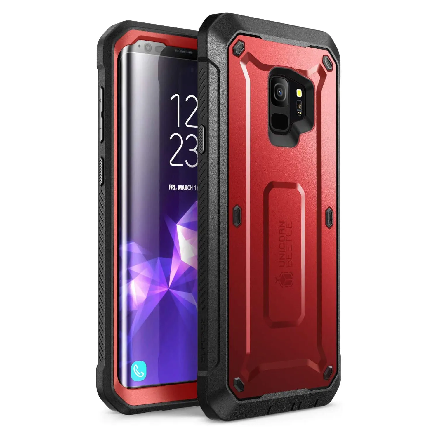 Trendy 2025 Galaxy S9 Unicorn Beetle Pro Full Body Rugged Holster Case-Metallic Red  Limited Stock!
