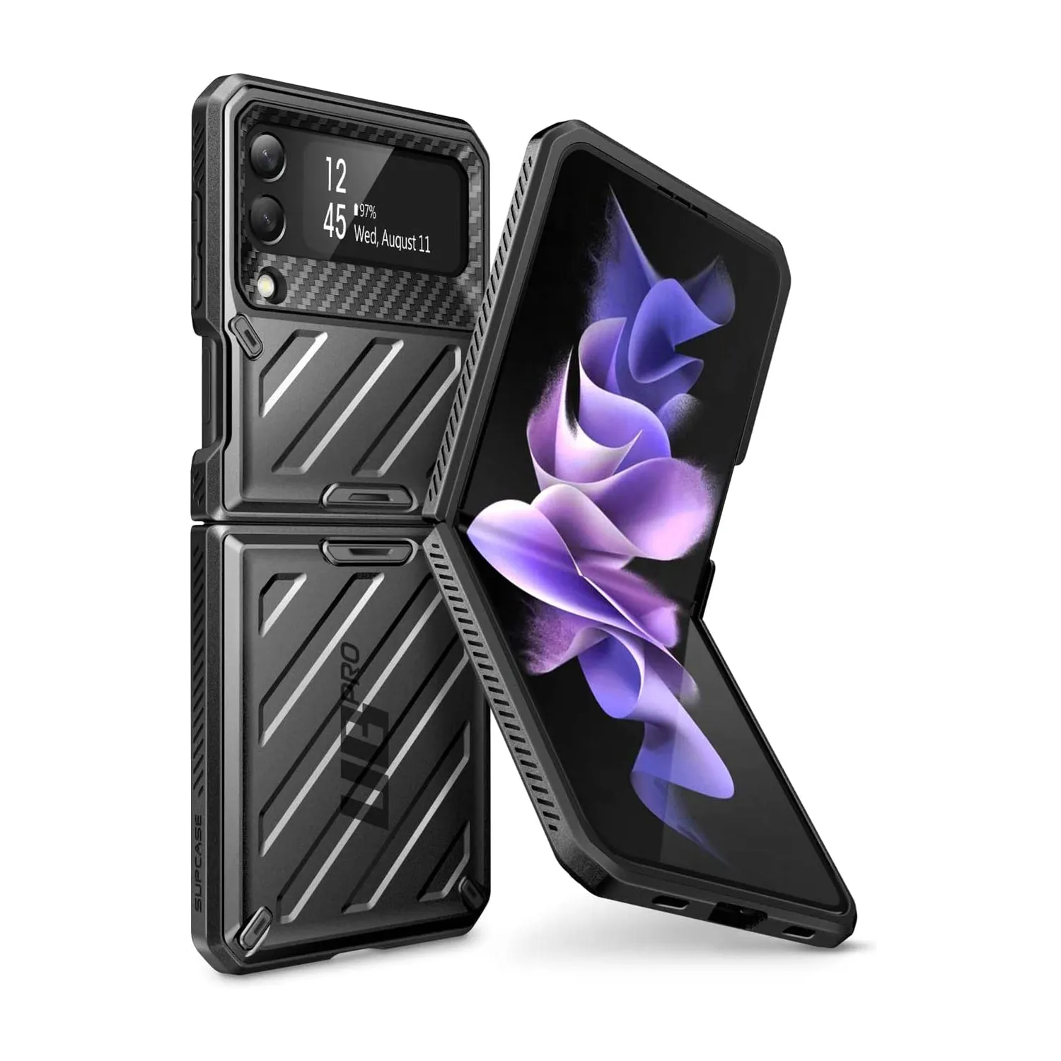Trendy 2025 Galaxy Z Flip3 Unicorn Beetle PRO Rugged Case with Belt Clip-Black  Limited Availability!