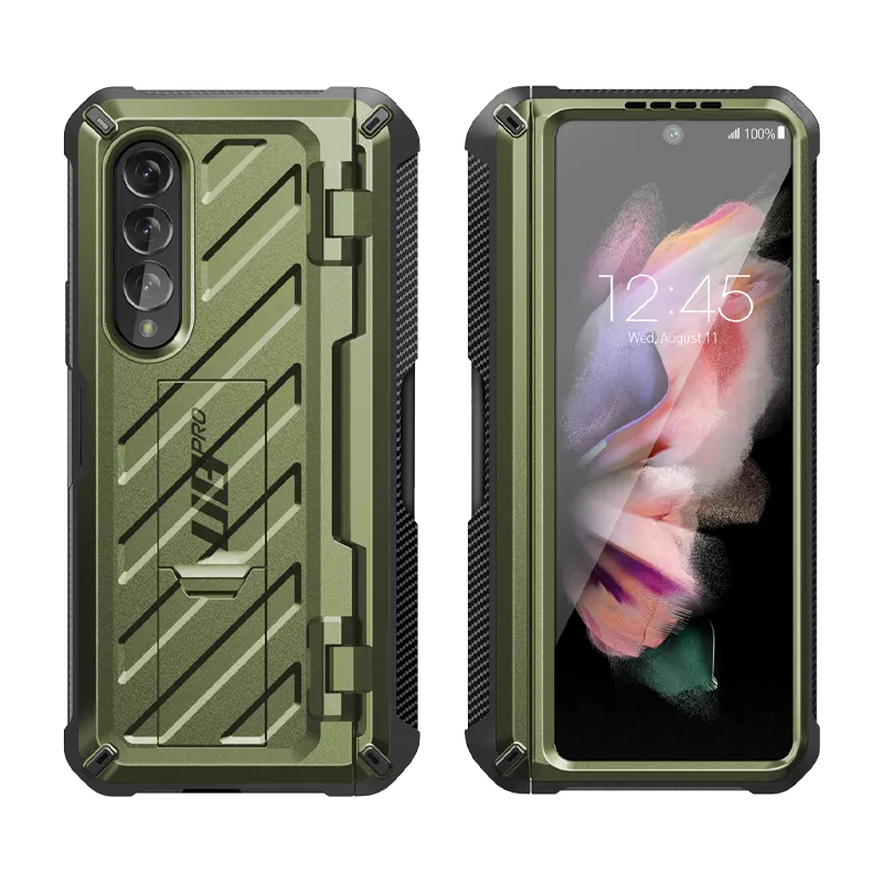 Trendy 2025 Galaxy Z Fold3 Unicorn Beetle PRO Rugged Case with S-Pen Holder-Dark Green  Last Few Pieces!