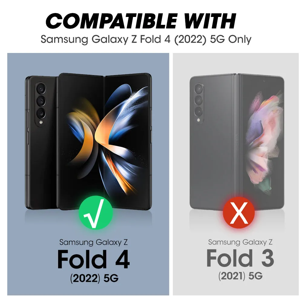 Trendy 2025 Galaxy Z Fold4 Unicorn Beetle Kickstand Case with Screen Protector-Metallic Blue  Today Only!