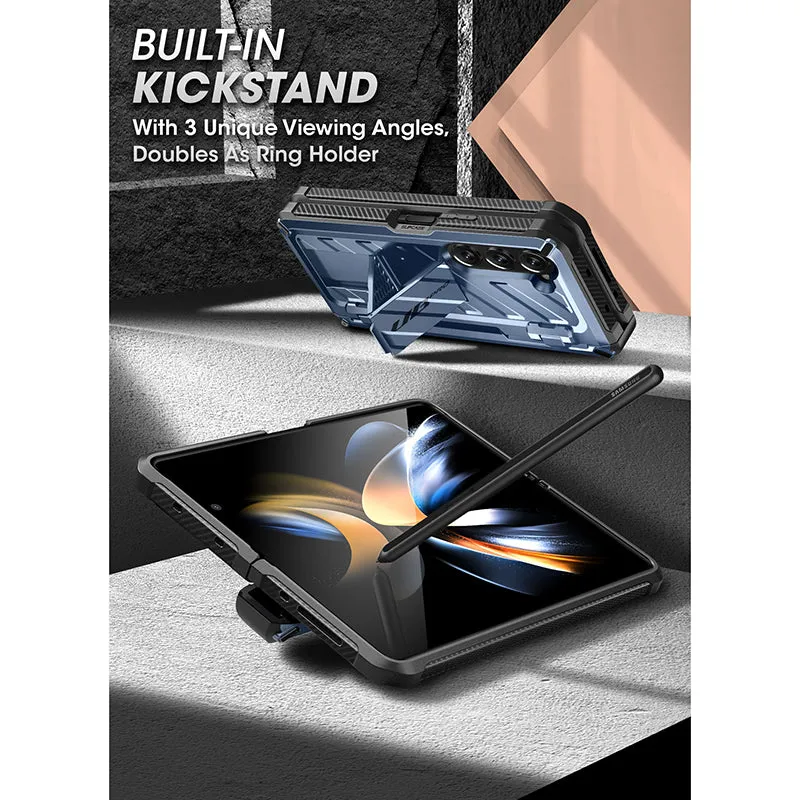 Trendy 2025 Galaxy Z Fold5 Unicorn Beetle PRO Rugged Case with S-Pen Holder-Metallic Blue  Ends Soon!