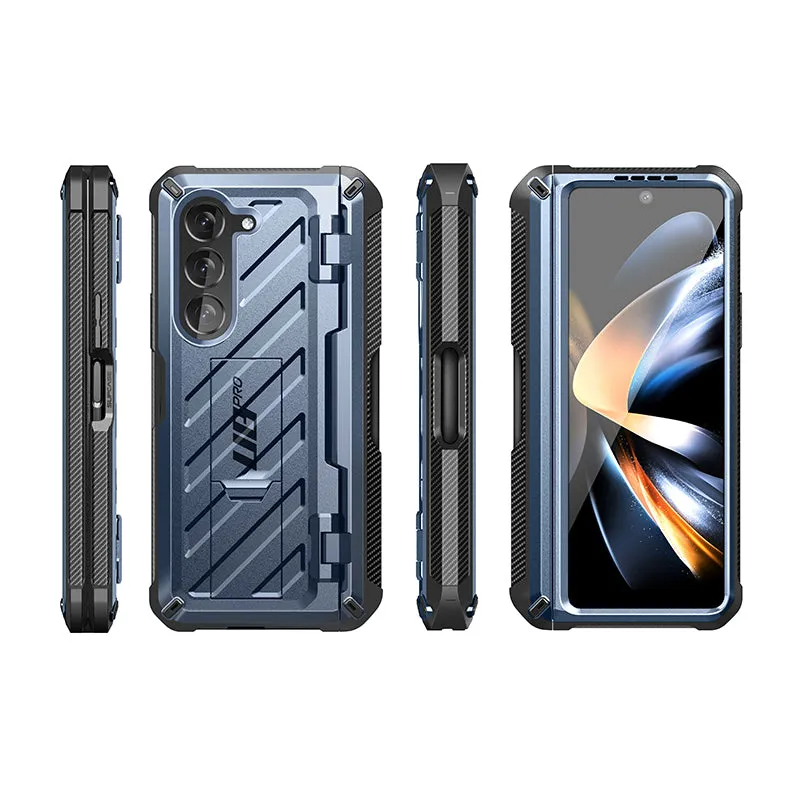 Trendy 2025 Galaxy Z Fold5 Unicorn Beetle PRO Rugged Case with S-Pen Holder-Metallic Blue  Ends Soon!