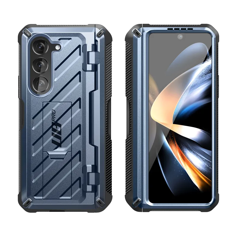 Trendy 2025 Galaxy Z Fold5 Unicorn Beetle PRO Rugged Case with S-Pen Holder-Metallic Blue  Ends Soon!