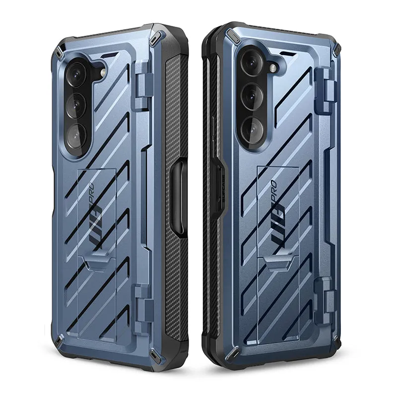 Trendy 2025 Galaxy Z Fold5 Unicorn Beetle PRO Rugged Case with S-Pen Holder-Metallic Blue  Ends Soon!