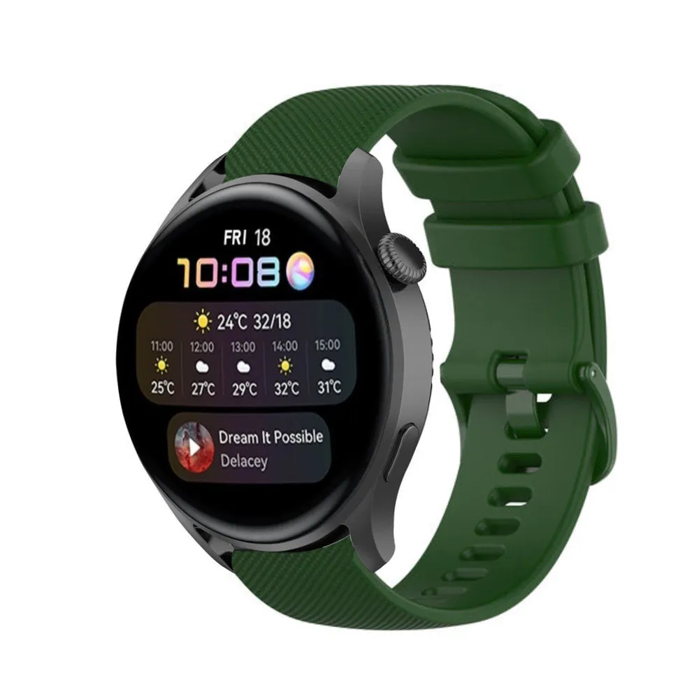Trendy 2025 Huawei Watch 3 (Pro) Premium Silicone Strap (Army Green)  Today Only!