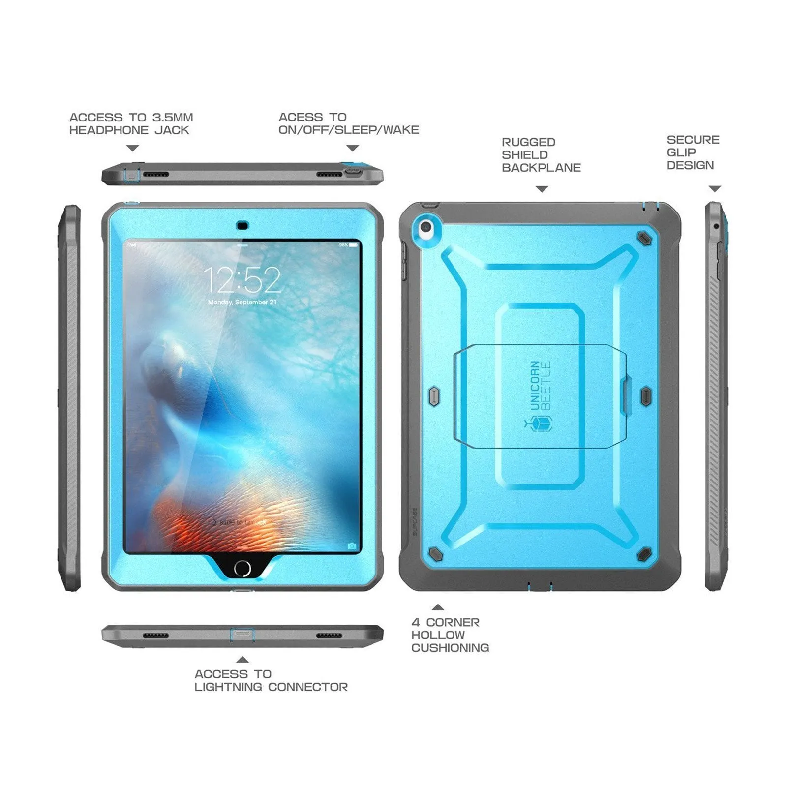 Trendy 2025 iPad 9.7 inch Unicorn Beetle Pro Full-Body Case-Blue  Today Only!