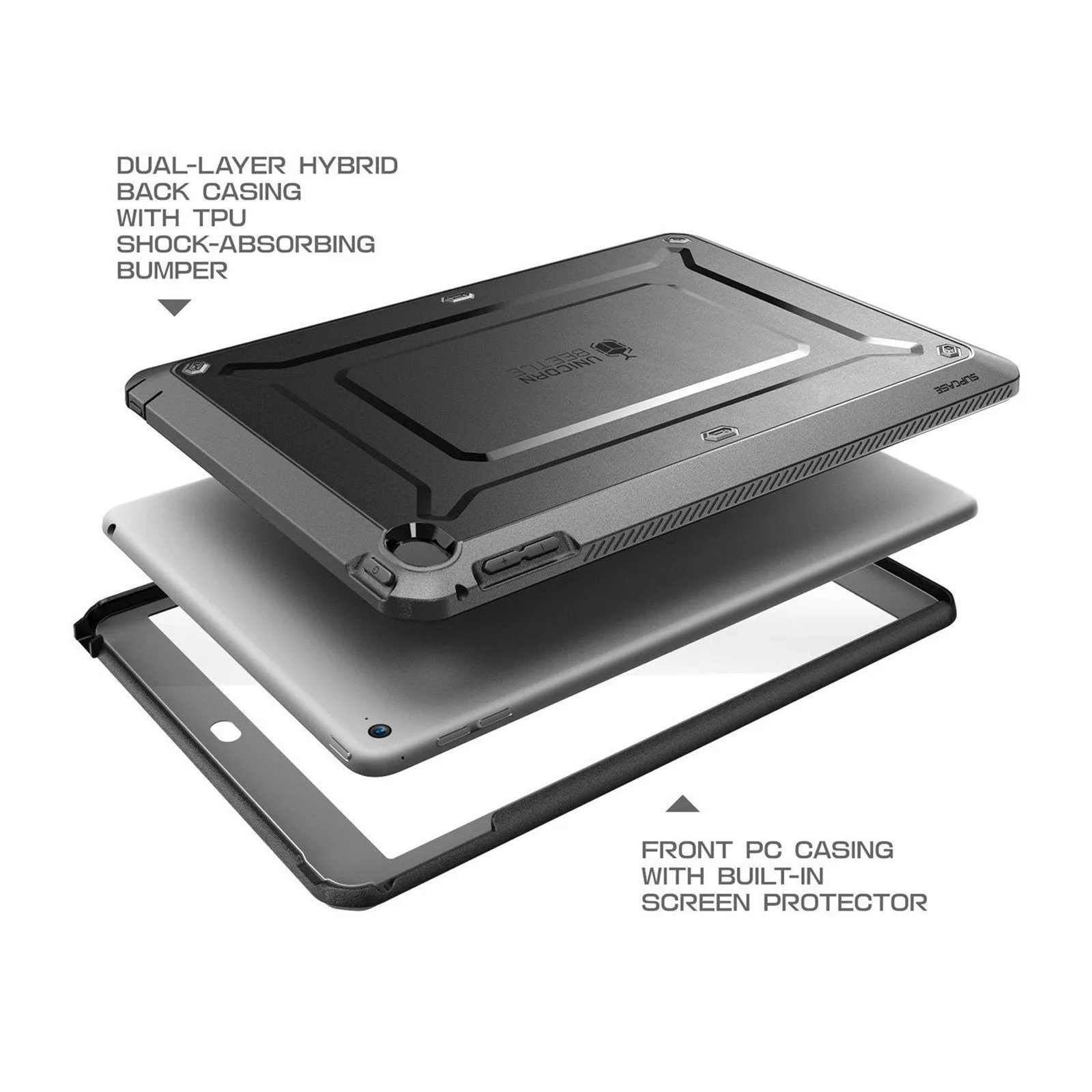 Trendy 2025 iPad Air 2 Unicorn Beetle Pro Full-Body Protective Case-Black  Almost Sold Out!