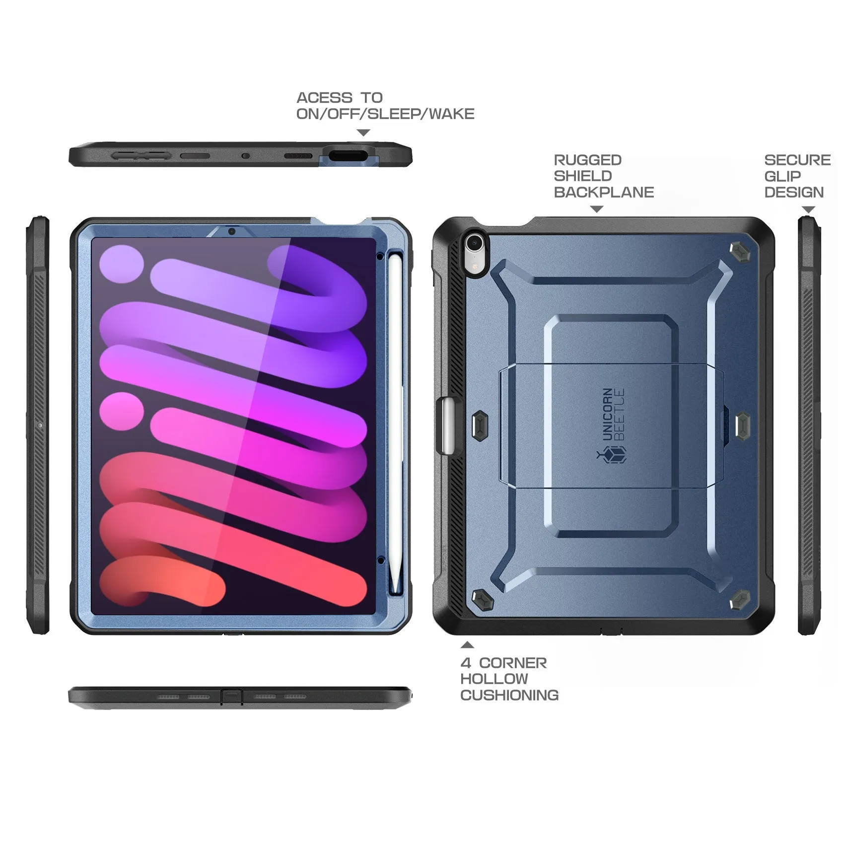 Trendy 2025 iPad mini 6 Unicorn Beetle PRO Shockproof Rugged Case-Metallic Blue  Almost Sold Out!