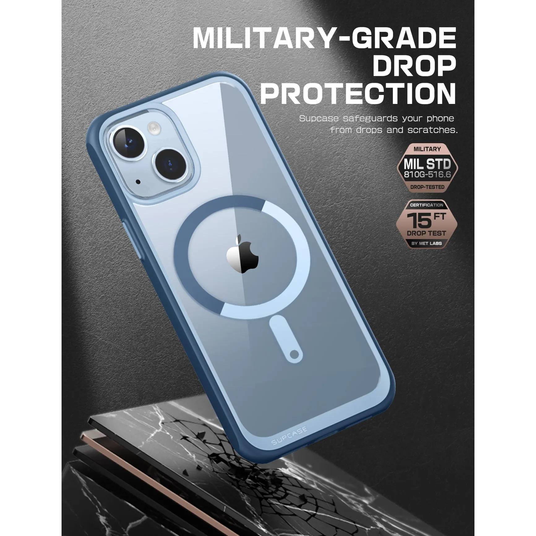 Trendy 2025 iPhone 14 Plus 6.7 inch Unicorn Beetle MAG Slim Clear MagSafe Case-Blue  Limited Availability!
