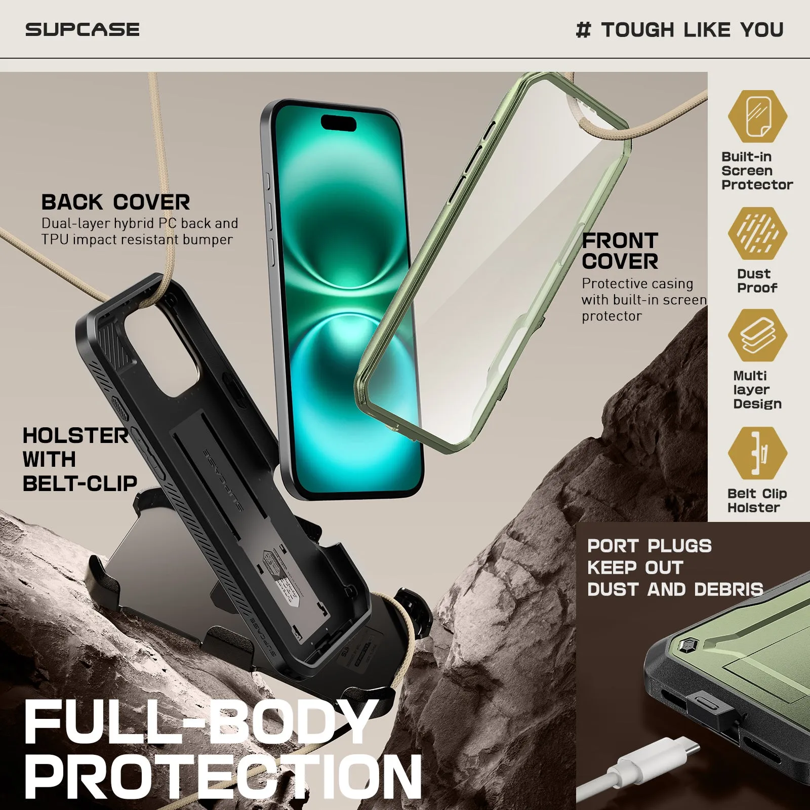 Trendy 2025 iPhone 16 Pro Max 6.9 inch Unicorn Beetle PRO Rugged Case-Dark Green  Limited Stock!