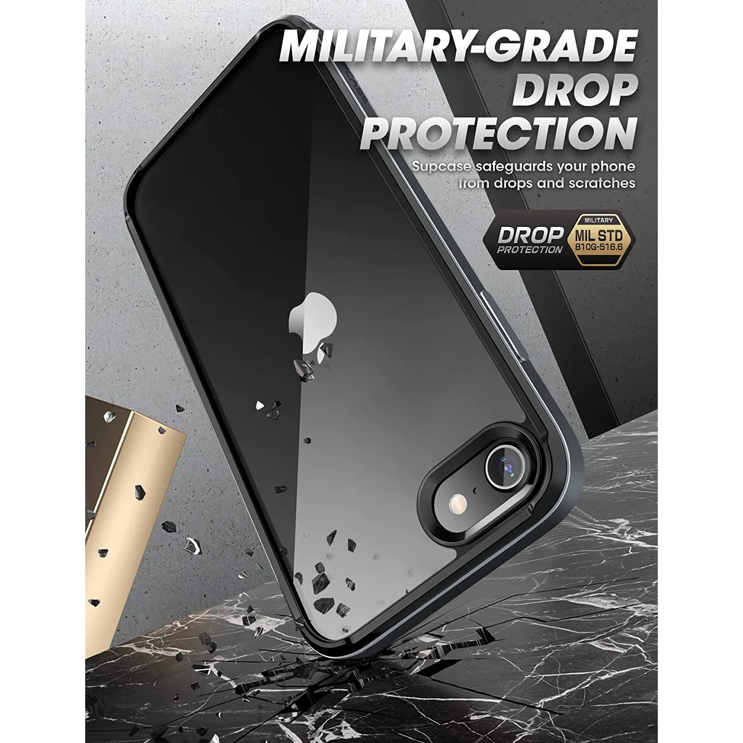 Trendy 2025 iPhone SE Unicorn Beetle EDGE Clear Bumper Case-Black  Stylish & Comfortable