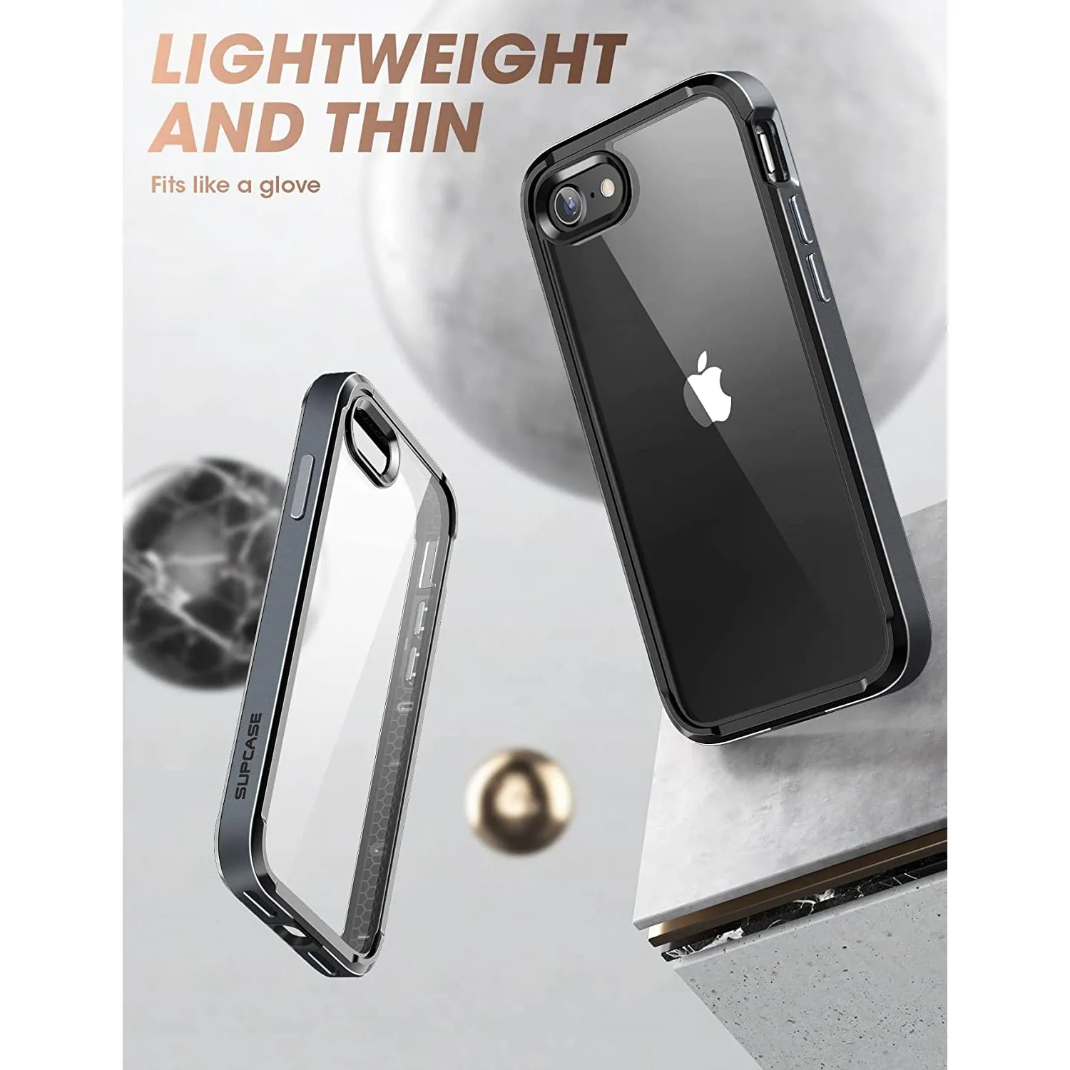Trendy 2025 iPhone SE Unicorn Beetle EDGE Clear Bumper Case-Black  Stylish & Comfortable