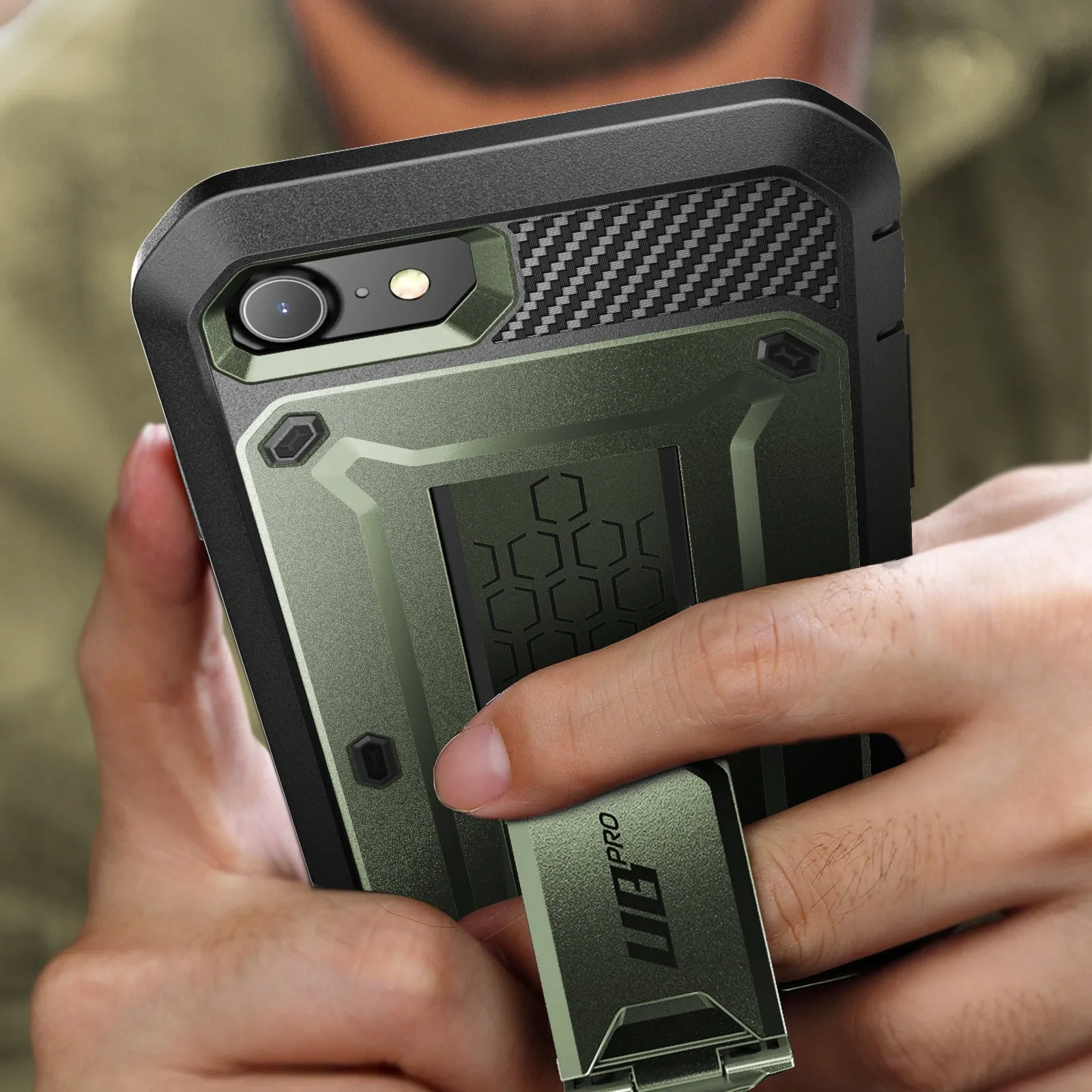 Trendy 2025 iPhone SE Unicorn Beetle Pro Full-Body Case with Kickstand-Dark Green  Almost Sold Out!