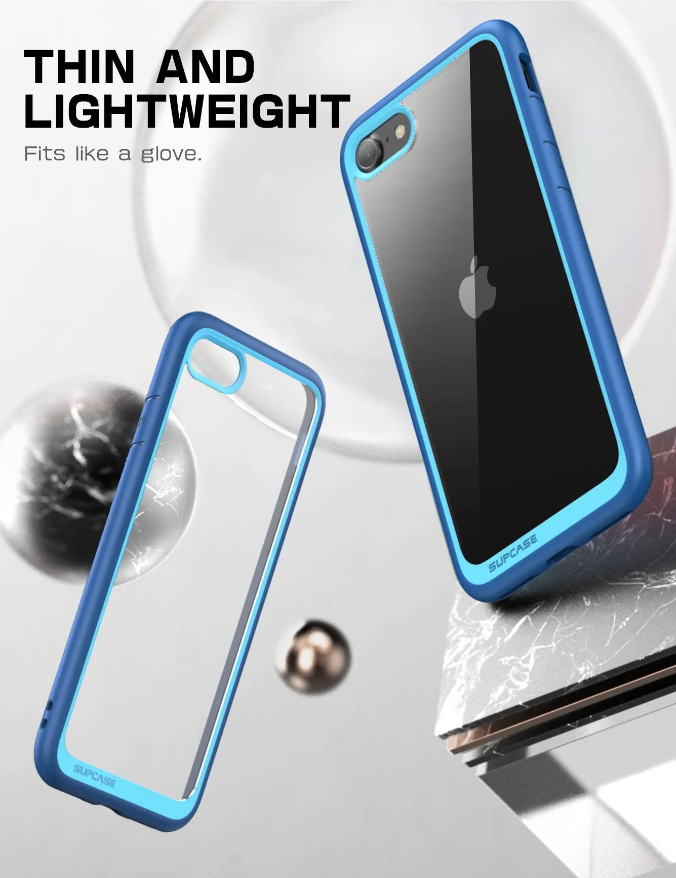 Trendy 2025 iPhone SE Unicorn Beetle Style Slim Clear-Navy  Going Fast!