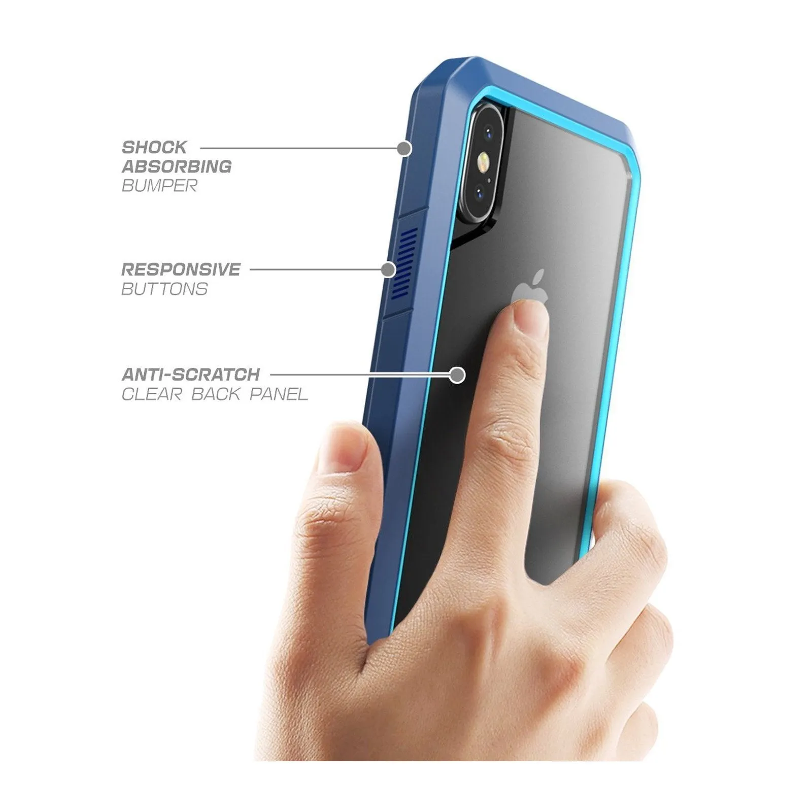 Trendy 2025 iPhone X / XS Unicorn Beetle Clear Bumper Case-Blue  Ends Soon!