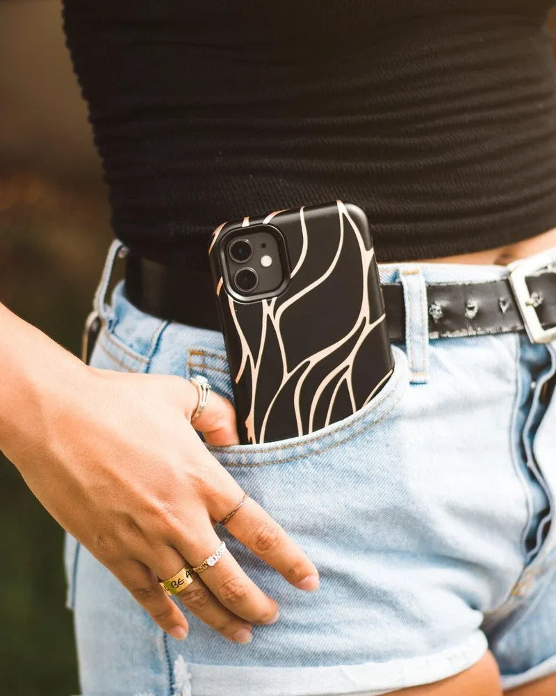 Trendy 2025 Midnight Ride | Black and Gold Metallic Waves Case  Almost Gone!