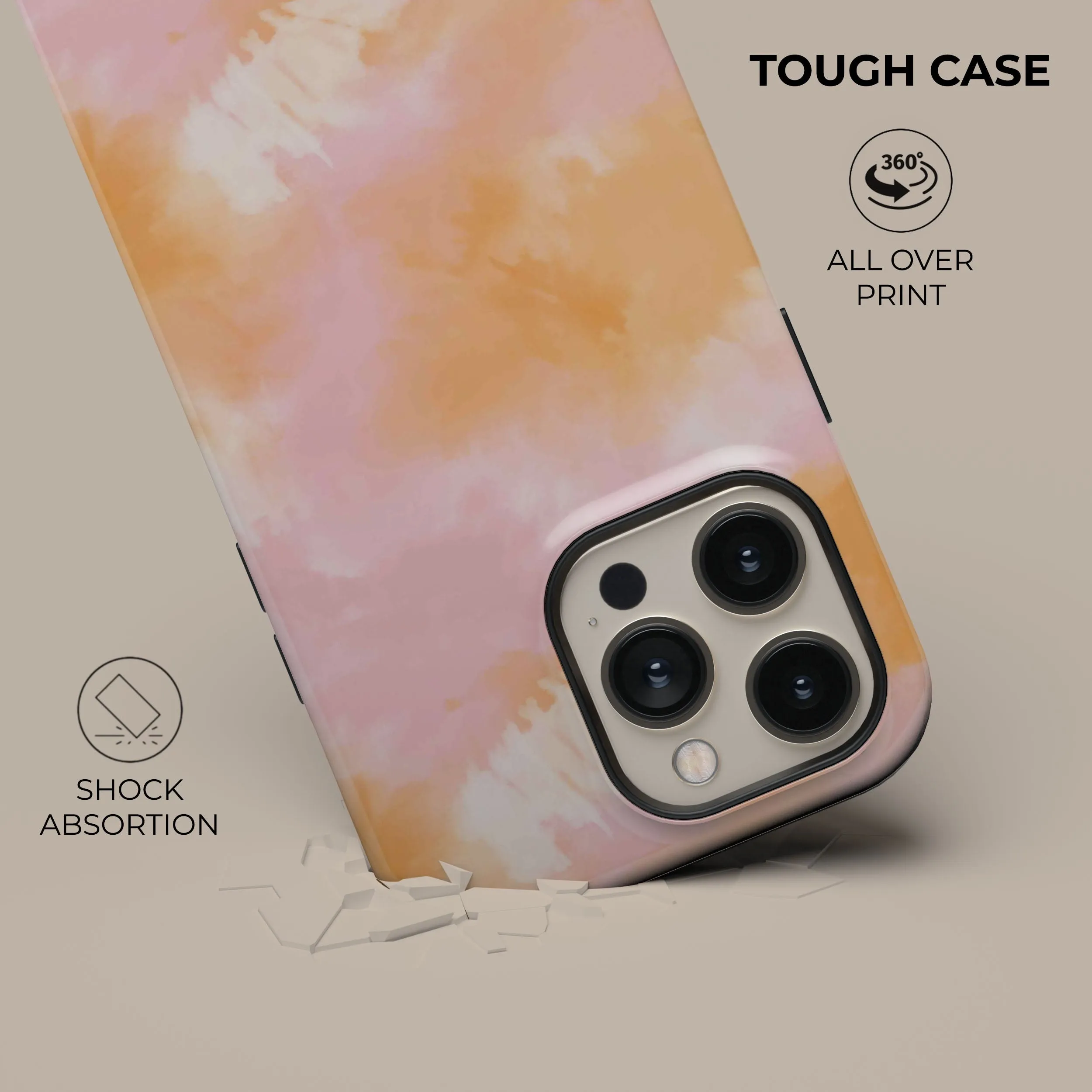 Trendy 2025 Pink Orange Tie Dye Phone Case  Limited Availability!