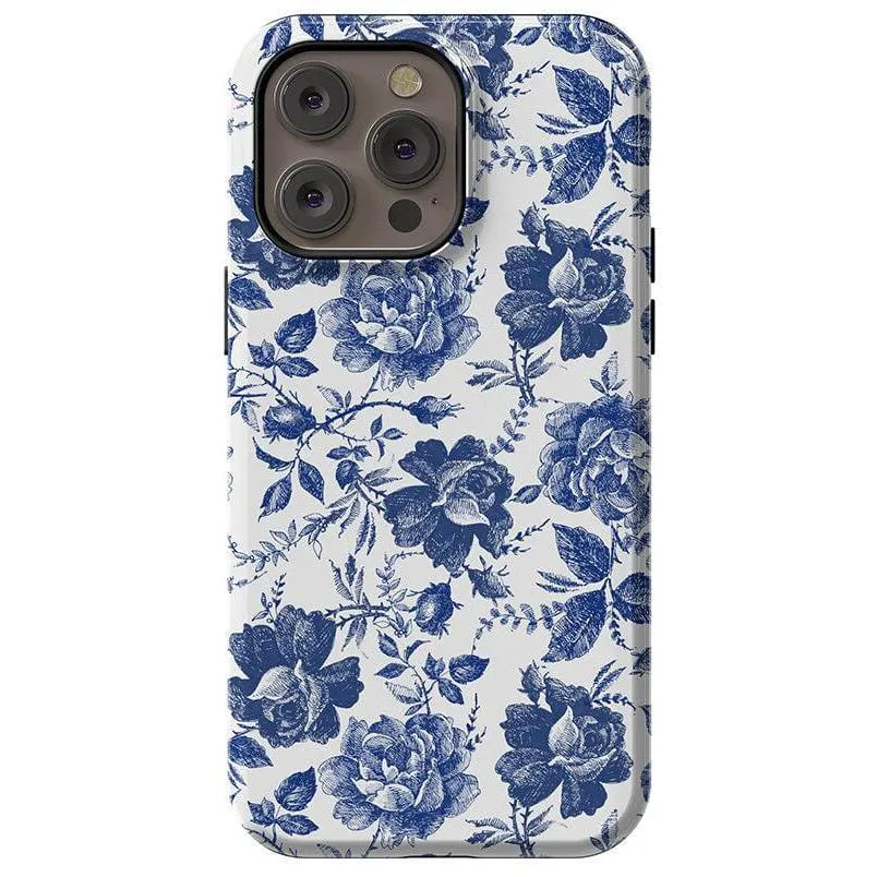 Trendy 2025 Rose to Fame | Blue & White Rose Floral Case  Stylish & Comfortable