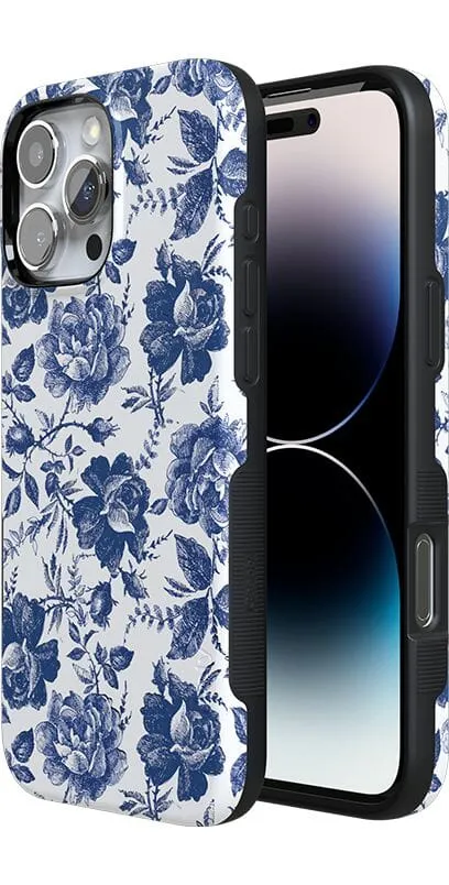 Trendy 2025 Rose to Fame | Blue & White Rose Floral Case  Stylish & Comfortable