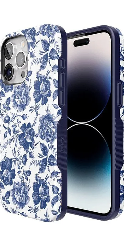 Trendy 2025 Rose to Fame | Blue & White Rose Floral Case  Stylish & Comfortable