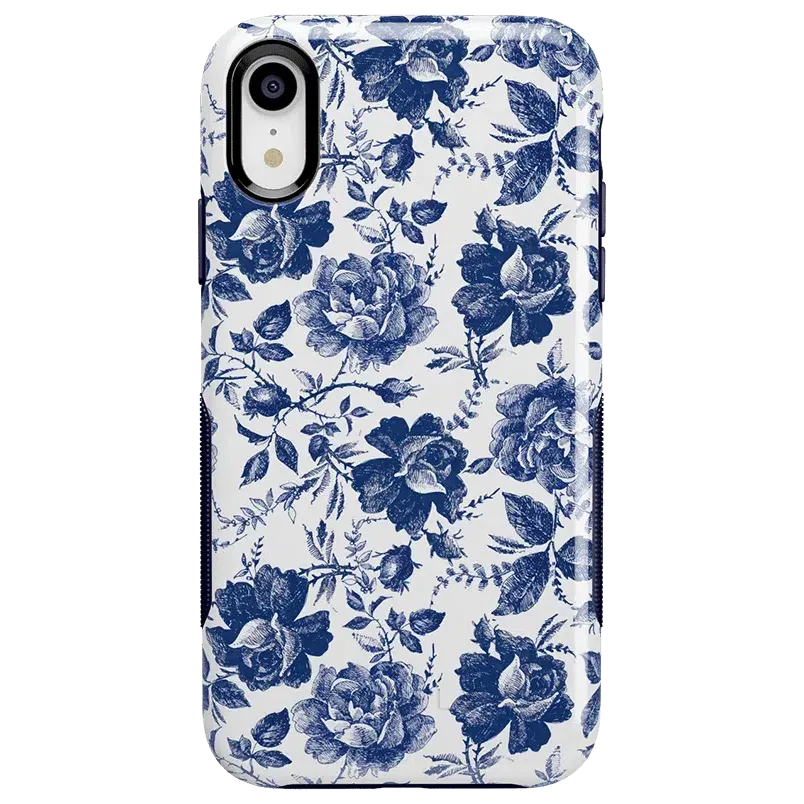 Trendy 2025 Rose to Fame | Blue & White Rose Floral Case  Stylish & Comfortable