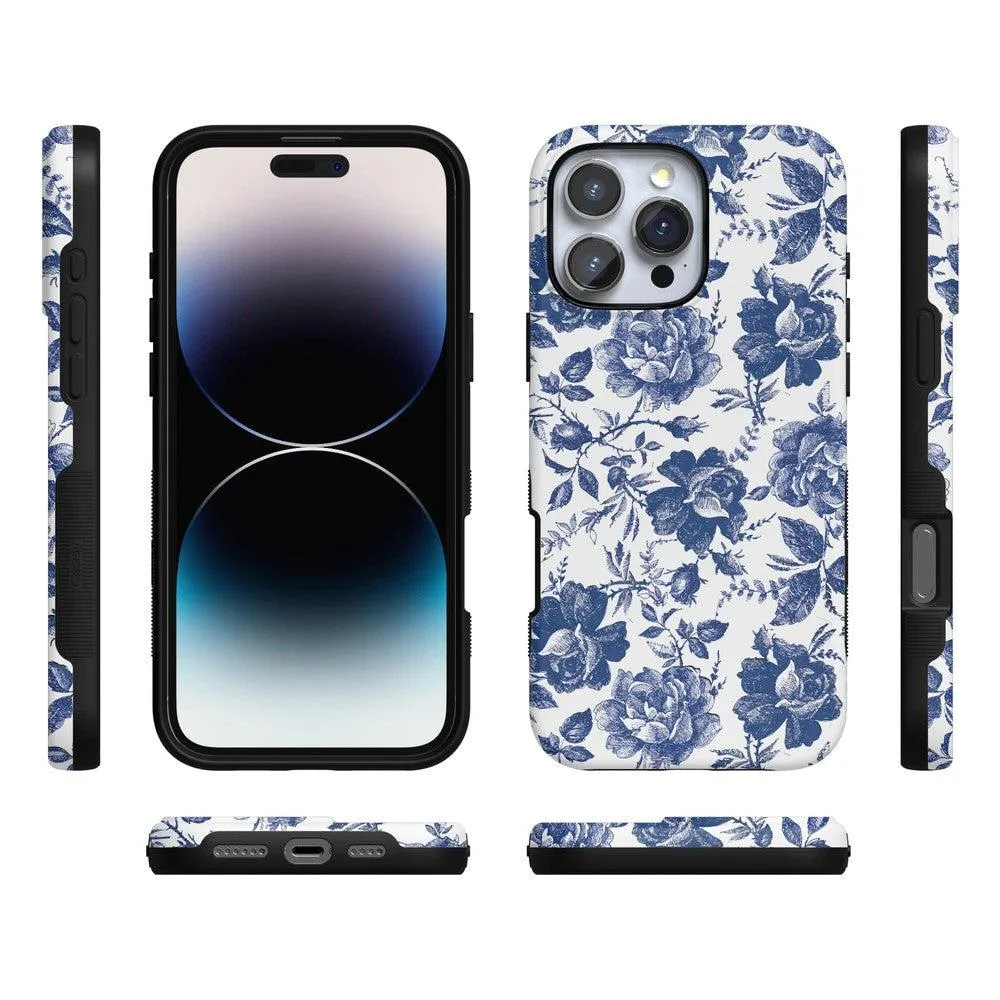 Trendy 2025 Rose to Fame | Blue & White Rose Floral Case  Stylish & Comfortable