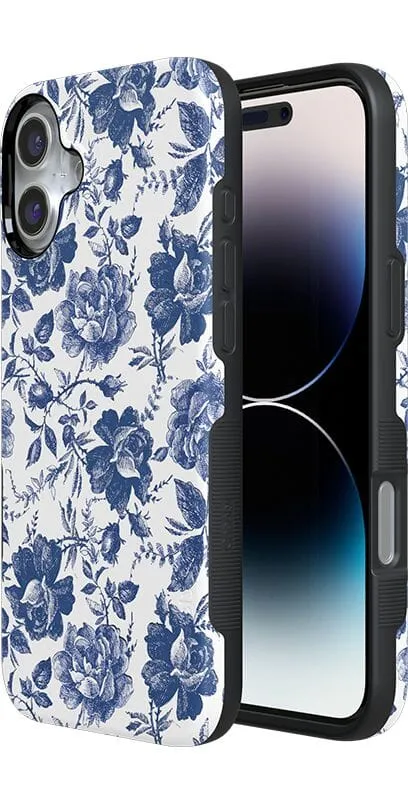 Trendy 2025 Rose to Fame | Blue & White Rose Floral Case  Stylish & Comfortable