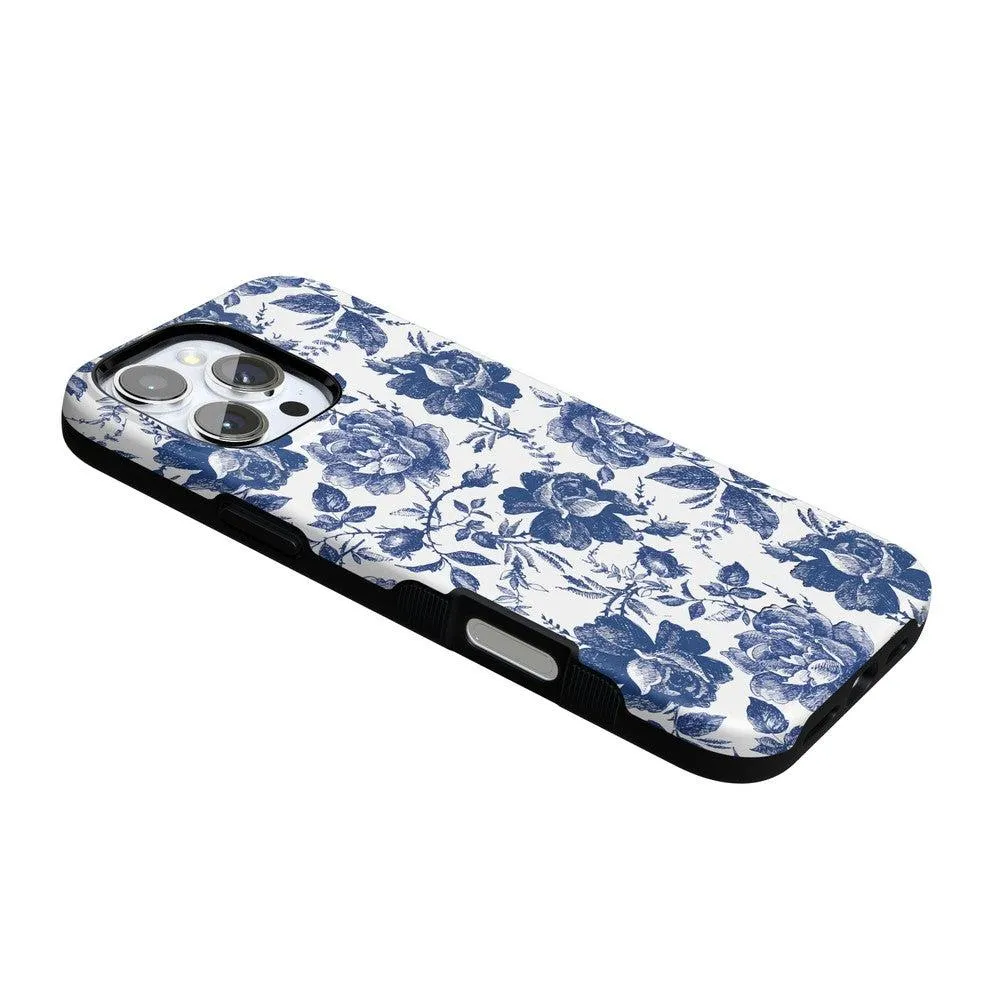 Trendy 2025 Rose to Fame | Blue & White Rose Floral Case  Stylish & Comfortable