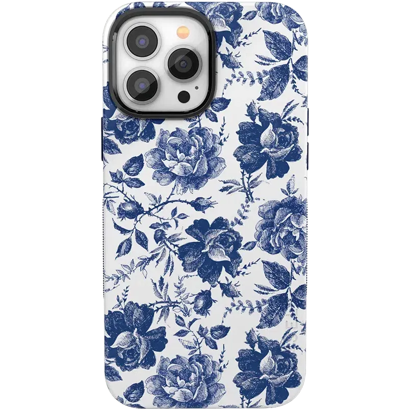 Trendy 2025 Rose to Fame | Blue & White Rose Floral Case  Stylish & Comfortable
