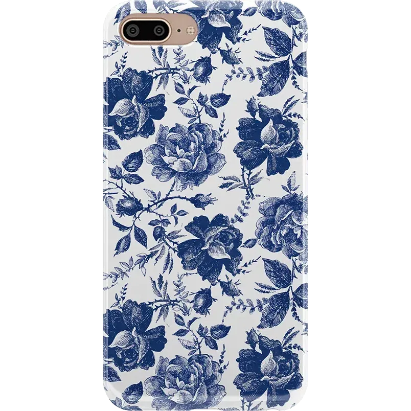 Trendy 2025 Rose to Fame | Blue & White Rose Floral Case  Stylish & Comfortable