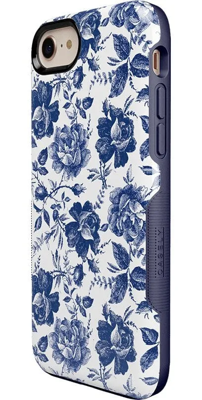 Trendy 2025 Rose to Fame | Blue & White Rose Floral Case  Stylish & Comfortable