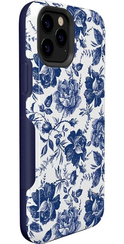 Trendy 2025 Rose to Fame | Blue & White Rose Floral Case  Stylish & Comfortable