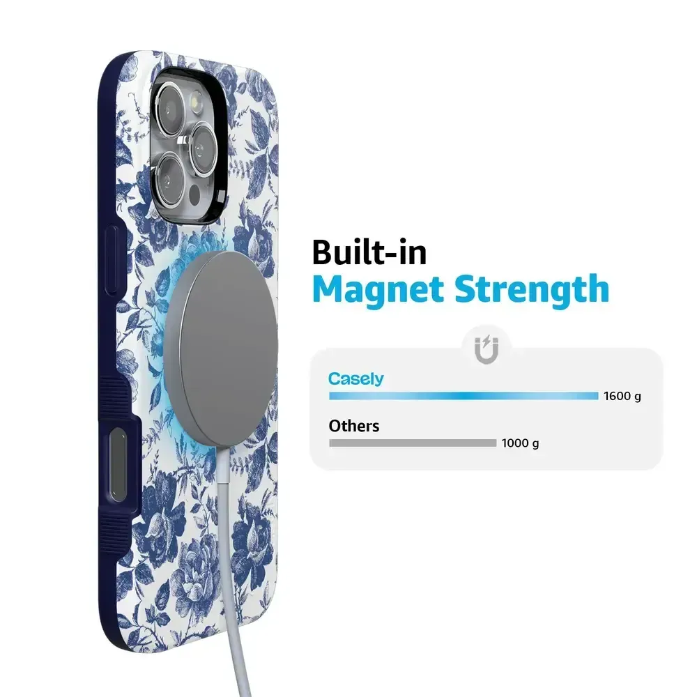 Trendy 2025 Rose to Fame | Blue & White Rose Floral Case  Stylish & Comfortable