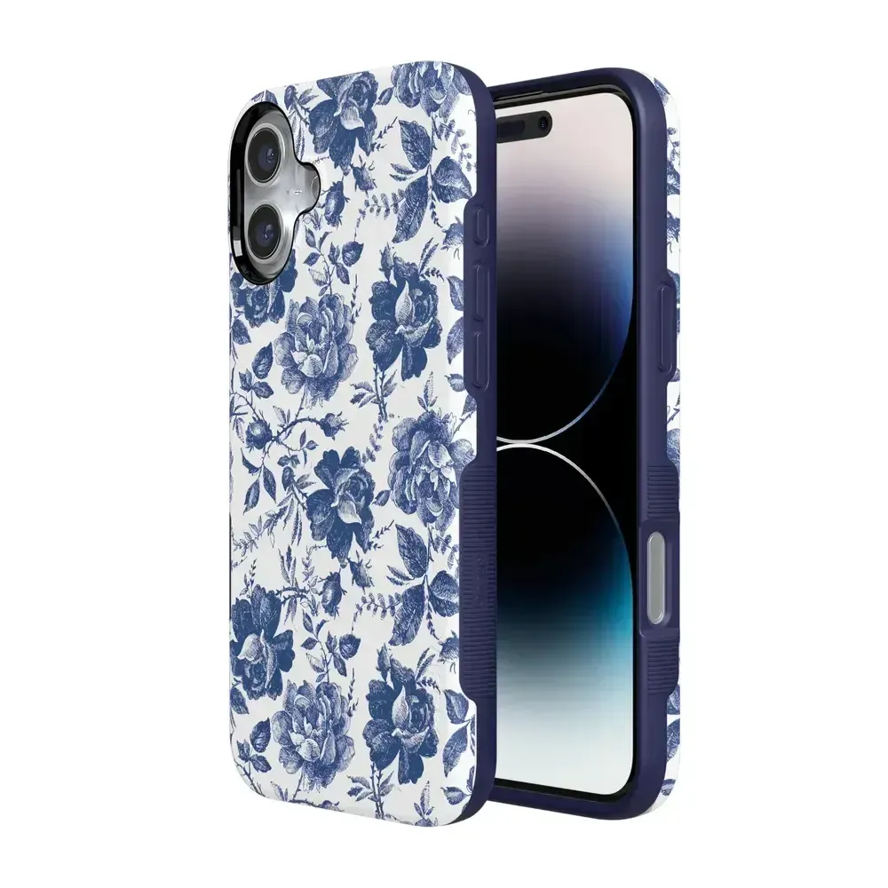 Trendy 2025 Rose to Fame | Blue & White Rose Floral Case  Stylish & Comfortable